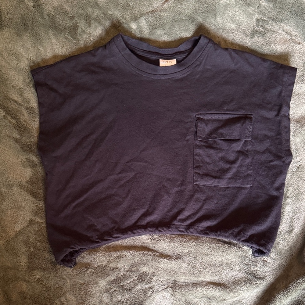 ZARA Girls Black Drawstring Top/Muscle Tank Size 9-10cm 140